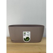 Горщик прямокутний Form Eco із пластику сіро-бежевий